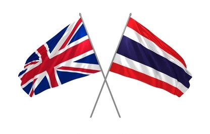 uk thailand crossed flags waving 260nw 449554651